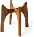 KUTE NEST 17" H x 19.3" W Acacia Solid Wood Plant Stand - Walnut by KuteNest