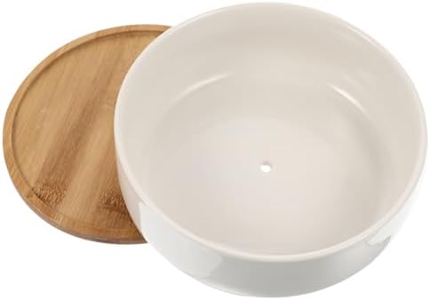 Ceramic Succulent Pot with Tray, White round Planter for Small Plants - Image 7
