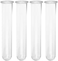 4pcs Plant Propagation Tubes Glass Test Tube Vase Replacement Clear Hydroponic Flower Vase for Home Office Wall Decor Desktop Decorations (Without Stand) (18.00X3.00X2.50CM) by QianShi