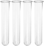 4pcs Plant Propagation Tubes Glass Test Tube Vase Replacement Clear Hydroponic Flower Vase for Home Office Wall Decor Desktop Decorations (Without Stand) (18.00X3.00X2.50CM) by QianShi