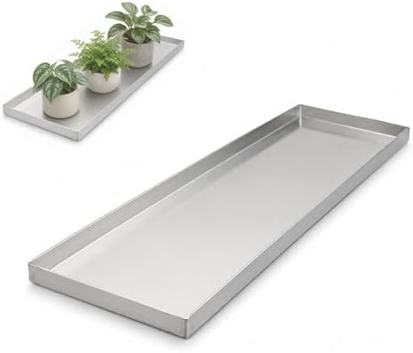 Stainless Steel Plant Tray with a 0.8-Inch Raised Edge by Unknown