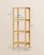 SONGMICS 4-Tier Bamboo Shelf, Freestanding Bathroom Storage Rack - Image 3