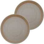 The HC Companies 17.5 Inch Prima Round Plant Saucer, Lightweight UV-Resistant Plastic Outdoor & Indoor Flower Pot Tray, 2-Pack Plant Pot Trays for Garden & Home Decor, Sandstone by TheHCCompanies