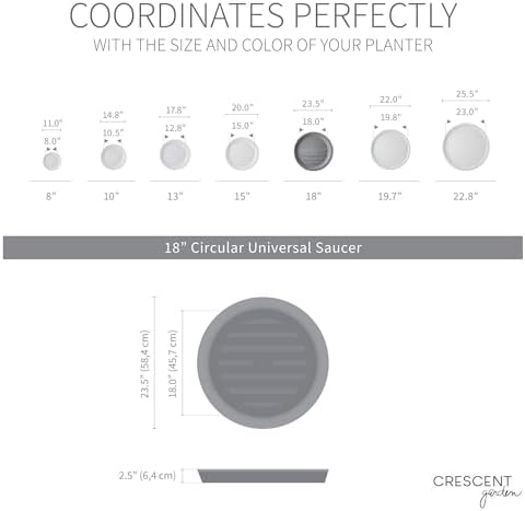 Crescent Garden Universal Round Planter Saucer, Durable Drainage Dish for Plant Pots, Heavy-Duty Plant Dishes Saucer, Indoor & Outdoor Plant Trays - Parchment (18 inch Inner, 23 inch Outer Diameter) - Image 3