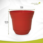 Headwind Traverse Planters – 10" 2 Pack Plastic Plant Pot in Brick Red - Indoor & Outdoor Pots for Plants with Drainage - Decorative Plant Pot, Flower Pots Outdoor for Garden by Robert Allen - Image 2