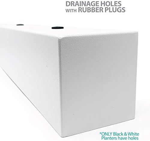 Buhbo Modern Metal Trough Rectangle Planter 32 inch, White - Image 5