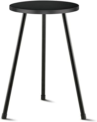 KINNARY Tall Plant Stand, Mid Century Wood Indoor Plant Stand Black Plant Table for Flower Pots, Metal Plant Holder, Modern Home Decor Small Round Side End Table (11.8"x20") by KINNARY
