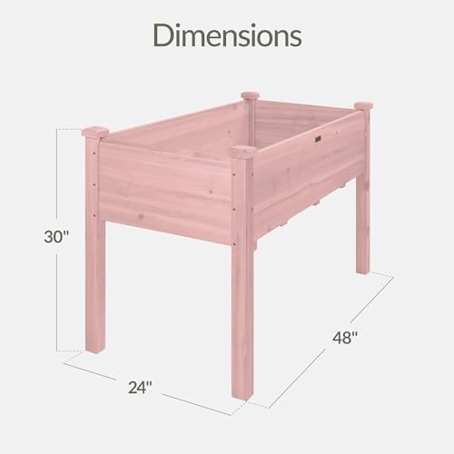 Best Choice Products 48x24x30in Raised Garden Bed, Elevated Wood Planter Box Stand for Backyard, Patio, Balcony w/Bed Liner, 200lb Capacity - Pink - Image 2