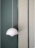 Nordic Retro Flower Bud Pendant lamp, 78.7″ Adjustable Cord Metal Hanging Lights Fixture for Kitchen, Bar Dining Room Living Room W9.1″ X H 6.3″ Chandelier Over Table (Gloss White) Small Hardwired by Unknown