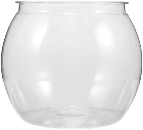 balacoo Transparent Fish Bowl Small Round Plastic Aquarium Tank for Betta Fish Goldfish Turtles Reptiles Home Office Decor 6.49X6.49X5.31In by balacoo