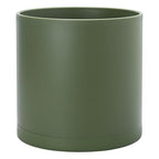 D'vine Dev Plastic Planter Pot with Saucer, 14 in, Olive, 74-X-I-4 by DvineDevPlanterPotsandStand