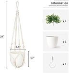Mkono Set of 2 Fake Hanging Plant with Pot, Hanging Plants Artificial Decor Macrame Plant Hanger with Different Fake Plants - Image 7