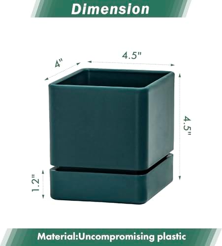 D'vine Dev 6-Pack Plastic Herb Planter Pots, 4 in, Green, 76-Y-C-1 - Image 2