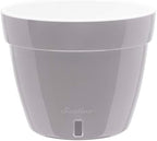 DECOPOTS - 3 Pack - Self Watering Planter - Modern Flower Pot with Water Level Indicator - 6.3" Tall - for All House Plants, Flowers, Herbs (Diameter 7.9", Grey - White) - Image 2