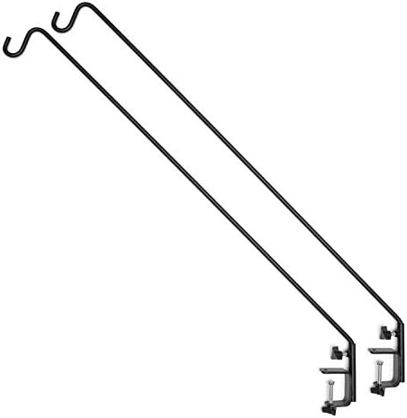 AshmanOnline Ashman Deck Hook (2 Pack, 49-Inch Deck Hook), Double Forged Solid Metal Single Piece Rod, Ideal for Bird Feeders, Plant Hangers, Coconut Shell Hanging Baskets, and Lanterns. by AshmanOnline