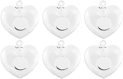 WGV Glass Hanging Plant Terrarium Bulk, Width 5", Height 5", Heart Valentine DIY Succulent Air Planter Clear Tea Light Votive Candle Holder for Event Home Garden Outdoor Decor, 6 Pieces by WGVInternational-OpusGlassware