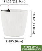 Dexceder 11x10 Self Watering Planters Indoor (2 Pack, White) - Image 3