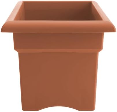 Bloem Veranda 26" Plastic Rectangular Deck Box Planter - UV-Resistant, Indoor/Outdoor, Terra Cotta, 2-Pack - Image 6