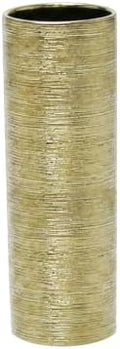 WGVI Gold Etched Ceramic Cylinder Vase, Width 4", Height 12", Flower Arrangements, Candle Holder, Terrarium Planter Pot, Storage Container Organizer, Pen Brush Holder, 1 Piece by WGVInternational-OpusGlassware