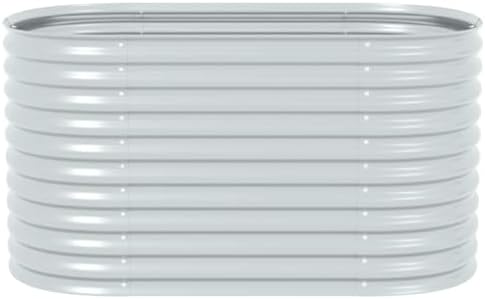 Galvanized Steel Raised Garden Bed 63x31.5x31.9 Inch Silver Planter - Image 4