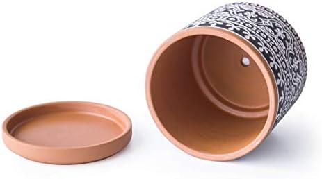 D'vine Dev 2-Pack Terracotta Pots, 4/6 in, Terra/Black, 31-958-F-2 - Image 2
