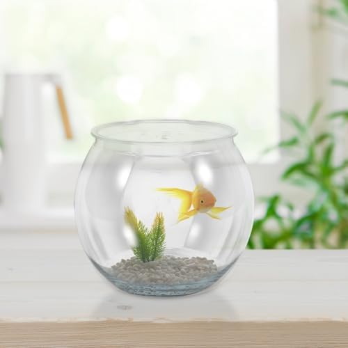 balacoo Transparent Fish Bowl Small Round Plastic Aquarium Tank for Betta Fish Goldfish Turtles Reptiles Home Office Decor 6.49X6.49X5.31In - Image 7