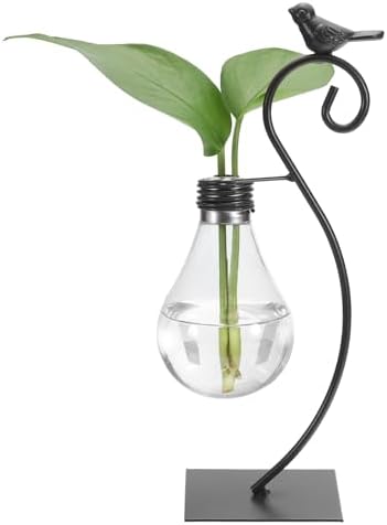 PATIKIL Bird Plant Propagation Station Plastic Vases Terrarium Vase Black by PATIKIL
