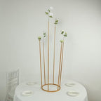 Efavormart Gold Metal 6-Tubes Single Stem Flower Centerpiece in Minimalist Style, Bud Vase for Floral Arrangements with Hollow Round Base - 4ft Tall - Image 7