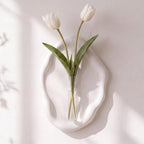 Modern Wall Mounted Resin Vase with Magnetic Glass Tube, White by Singhoow