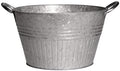 Headwind Decorative Planter - Round Galvanized Tub Planter with Handles – 10 Inch Lightweight Metal Planter with Drainage Hole – Galvanized Steel Tub for Plants - Metal Flower Pot by Robert Allen by Headwind