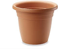 Crescent Too Indoor-Outdoor Emma Round Plastic Flowerpot 12 Inches Colored Planter (Terracotta) by CrescentGarden