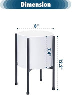 D'vine Dev Plastic Planter Pot with Metal Stand, White, 8 in, 55-D-A-1 - Image 3