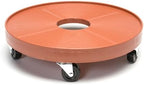 DeVaultEnterprises Devault 16 Inch Plant Dolly Multi-Pack, Heavy Duty Rolling Plant Caddy with Wheels for Large Pots and Planters, 500 lb Capacity, Made in USA (4, Terracotta/Hole) by Unknown