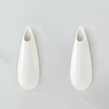 White Ceramic Wall Vases, Set of 2, 7.9 Inch, Teardrop Design by GDSZJLJ