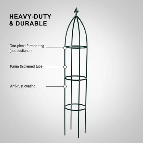 100% Metal Garden Obelisk Trellis Heavy Duty 6.3 ft for Climbing Vines - Image 3