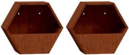 Wall Planter Set of 2, Rustic Corten Steel Vertical Garden Hanging Pots for Outdoor Balcony and Patio Decor, Weathered Metal Finish, 11.8 x 3.9 x 9.8 in - Image 2