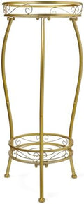 Kavlium Plant Stand Indoor Outdoor, Tall Metal, 2 Tier 27.1 Inch, Gold by KavliumPlantStand