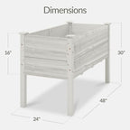 Best Choice Products 48" x 24" x 30" Raised Garden Bed with Extra Deep 16" Depth, Elevated Wood Planter Box Stand for Backyard, Patio, Balcony, Natural Fir Wood - White - Image 2