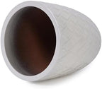 Artisan Crafted Ceramic Plant Pot Patio Garden Planter Drainage Hole Thick Clay Vessel Breathable Heavy Holder Sculptural Container Herbs Succulents Citrus Tree Balcony Decorative Accent (White) - Image 6