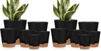 YNNICO Indoor Self Watering Planters with Drainage Holes and Saucers, 8, 7, 6.5, 6, 5.5, 5 Inches, Black, 6 Pots (Pack of 2) by AFamilyofGardenLovers
