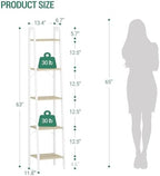 Hzuaneri Ladder Shelf, Bookshelf, Freestanding Corner Storage Shelf - Image 2