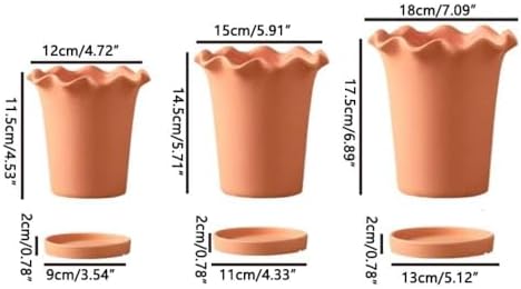 Flower pots Terracotta Planter for Indoor Handmade Plain Fired Breathable Clay Plant Pot gardenix Decor Planters(Reddish Pottery,12cm) - Image 2