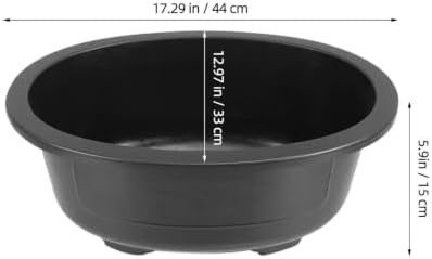 ERINGOGO 2 PCS Bonsai Training Pots, 17'' Bonsai Plants Growing Pot Plastic Oval Planter with Drainage Hole, Large Deep Flower for Nursery, Garden, Balcony - Image 2