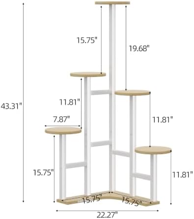Yzosvki Corner Plant Stand Indoor 6 Tiered Corner Plant Shelf - Image 2