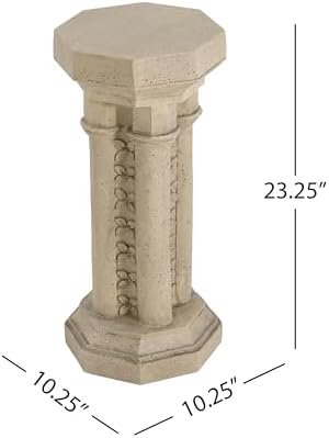 Christopher Knight Home Jorine 23.25"H Plant Stand, Lightweight Concrete Plant Stand, Pedestal Column Side Table, Indoor Outdoor Plants Standing for Entryway Garden Yard Home, No Assemly Needed, Sand - Image 4