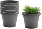Bloem Terra 10" Plastic Planter, 2 Gallon, Charcoal, 6-Pack by Bloem
