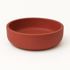 Concrete Succulent Pot Bowl, Modern Decor, Gift, Wedding/Shower Favor, Candle Vessel, 6 in (Charcoal, with Drainage Hole) (Cinnabar Red, Without Drainage Hole) by Unknown