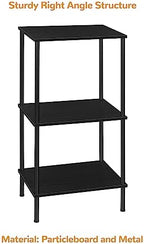 ETELI Tall Side Table with Storage 3 Tier Black End Table Metal Storage Shelves for Living Room Bedroom Bathroom Small Slim Table for Office - Image 4