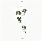 BAOYOUNI Plant Stand Tension Rod, 3 Trays&1 Arm Adjustable Ivory by BAOYOUNI