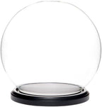 Plymor 7.5" x 8.5" Glass Display Dome Globe Cloche (Black MDF Wood Base), Pack of 4 by Plymor